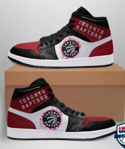 Toronto Raptors Red Black Air Jordan 1 High Sneakers For Fans