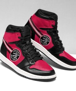 Toronto Raptors Red Black Scratch Air Jordan 1 High Tops