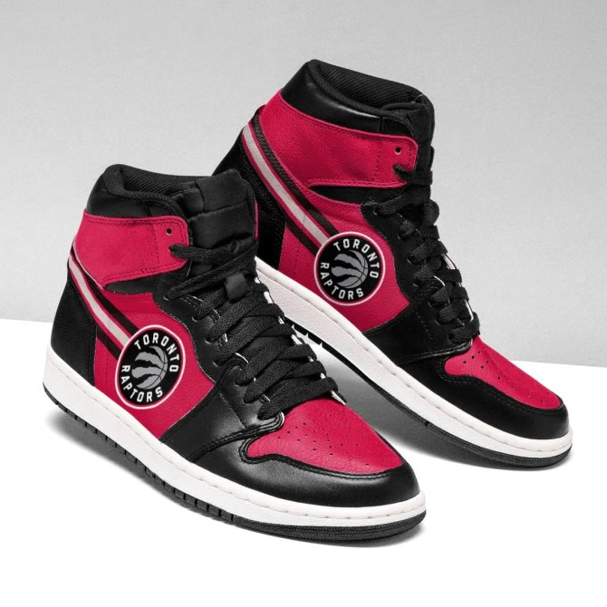 Toronto Raptors Gray Black Air Jordan 1 High Sneakers For Fans