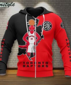 Toronto Raptors Red Black Mascot Scratch Best Zip Hoodie