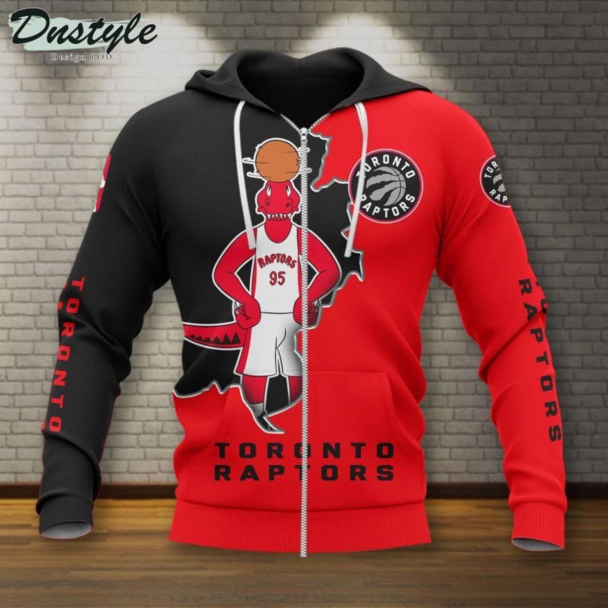 Toronto Raptors Black Red Zip Hoodie Gift For Fans