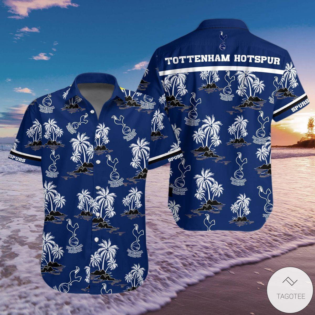 Tottenham Hotspur Fc White Blue Floral Aloha Shirt Best Outfit For Fans