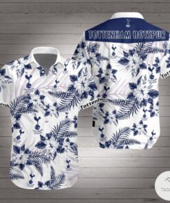 Tottenham Hotspur Fc White Blue Floral Aloha Shirt Best Outfit For Fans