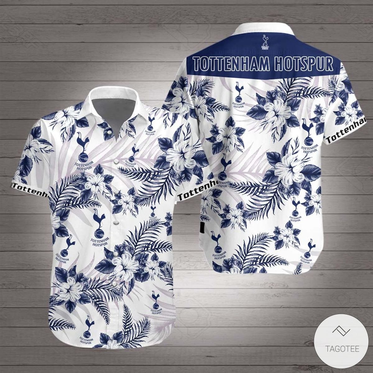 Tottenham Hotspur Fc Summer Coconut Trees Dark Blue Hawaiian Shirt Gift For Fans