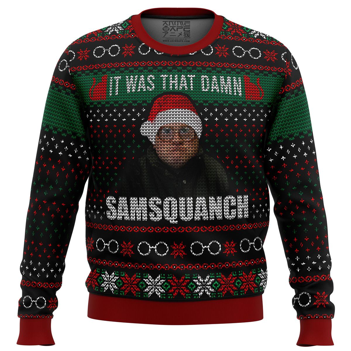 I Turned Myself Into A Christmas Sweater Rick And Morty Ugly Christmas Sweater