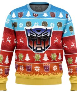 Xmas In Disguise Transformers Funny Christmas Sweaters