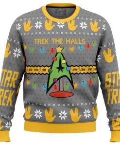 Trek The Halls Star Trek Womens Ugly Christmas Sweater 1