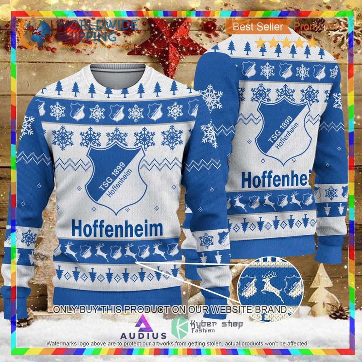 Tsg 1899 Hoffenheim White Blue Ugly Christmas Sweater Gift