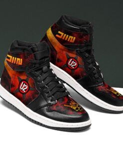 U2 Black Air Jordan 1 High Sneakers Gift