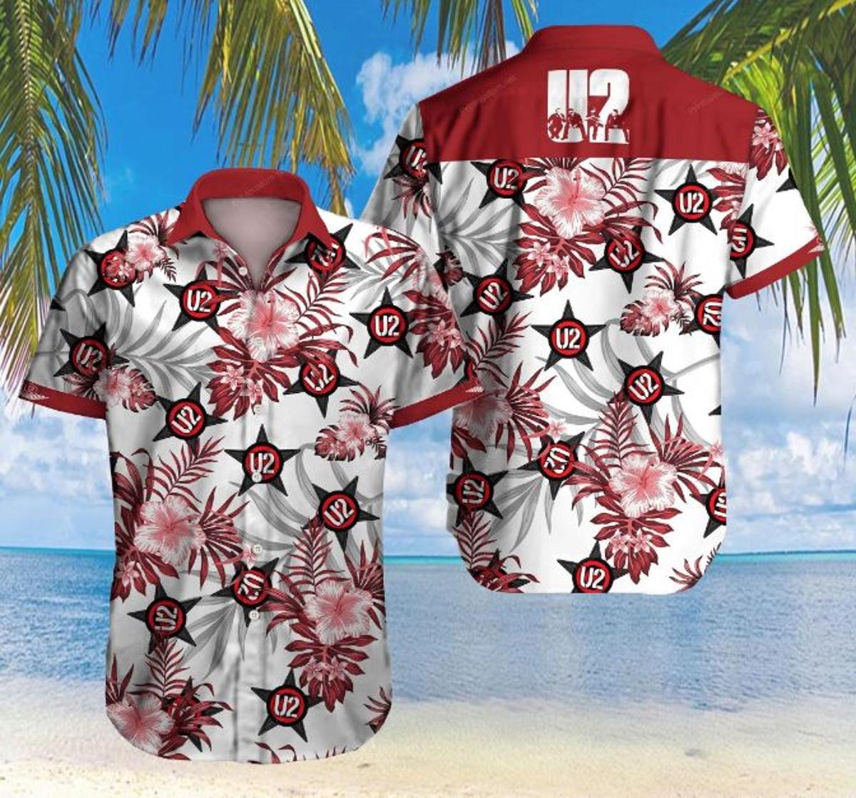 U2 Rock Band Logo Floral Tropical Hawaiian Shirt Best Gift For Fans