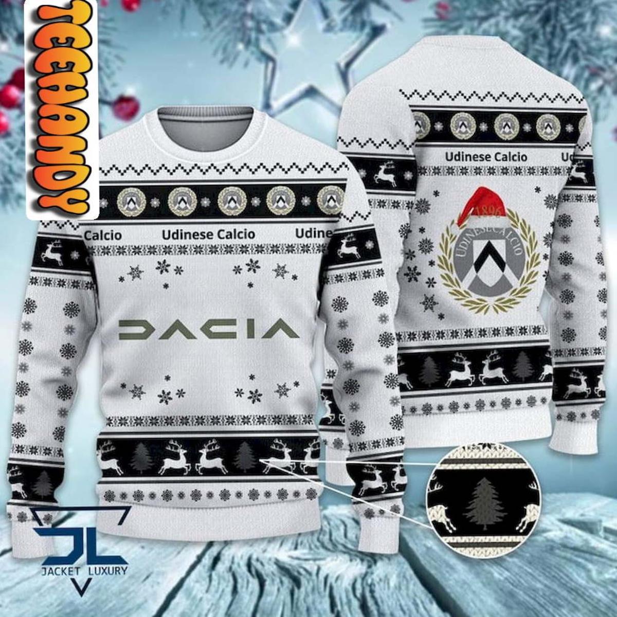 Udinese Calcio White Version Ugly Christmas Sweater Gift For Fans