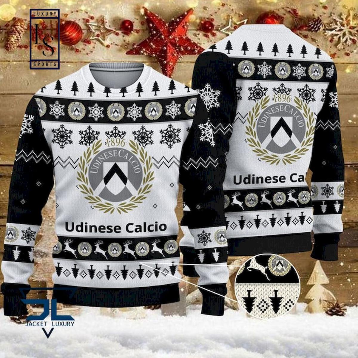 Udinese Calcio White Version Ugly Christmas Sweater Gift For Fans