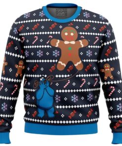 Ugly Cookie Cookie Monster Christmas Sweater Men 1