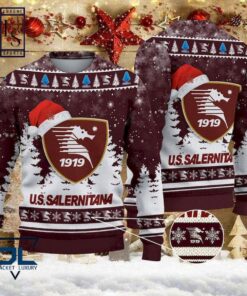 Us Salernitana Santa Hat Ugly Christmas Sweater For Men And Women