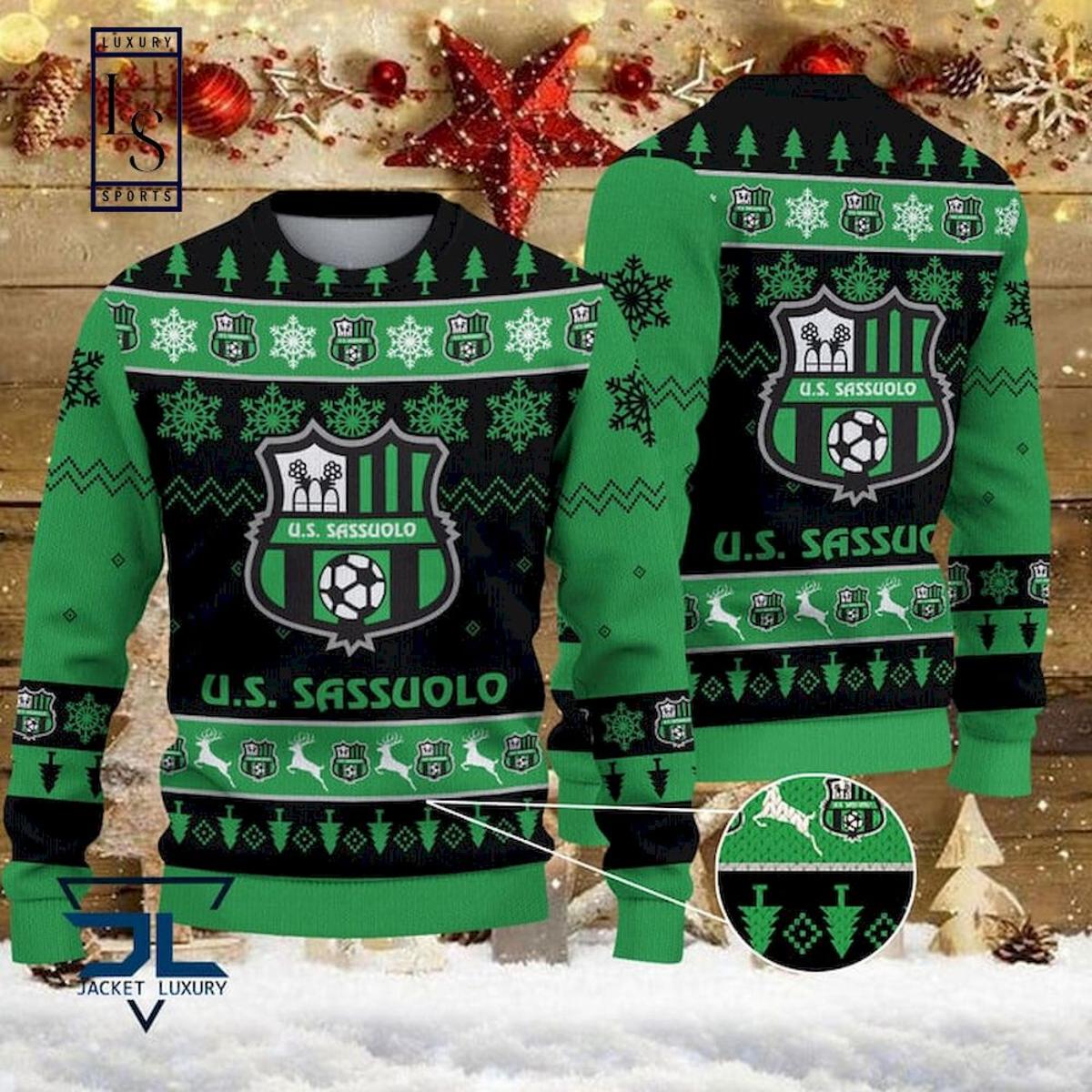 Us Salernitana Santa Hat Ugly Christmas Sweater For Men And Women