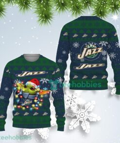 Utah Jazz Cute Baby Yoda Star Wars Christmas Sweater