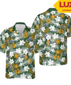 Utah Jazz Green Floral Tropical Hawaiian Shirt Best Gift For Nba Fans