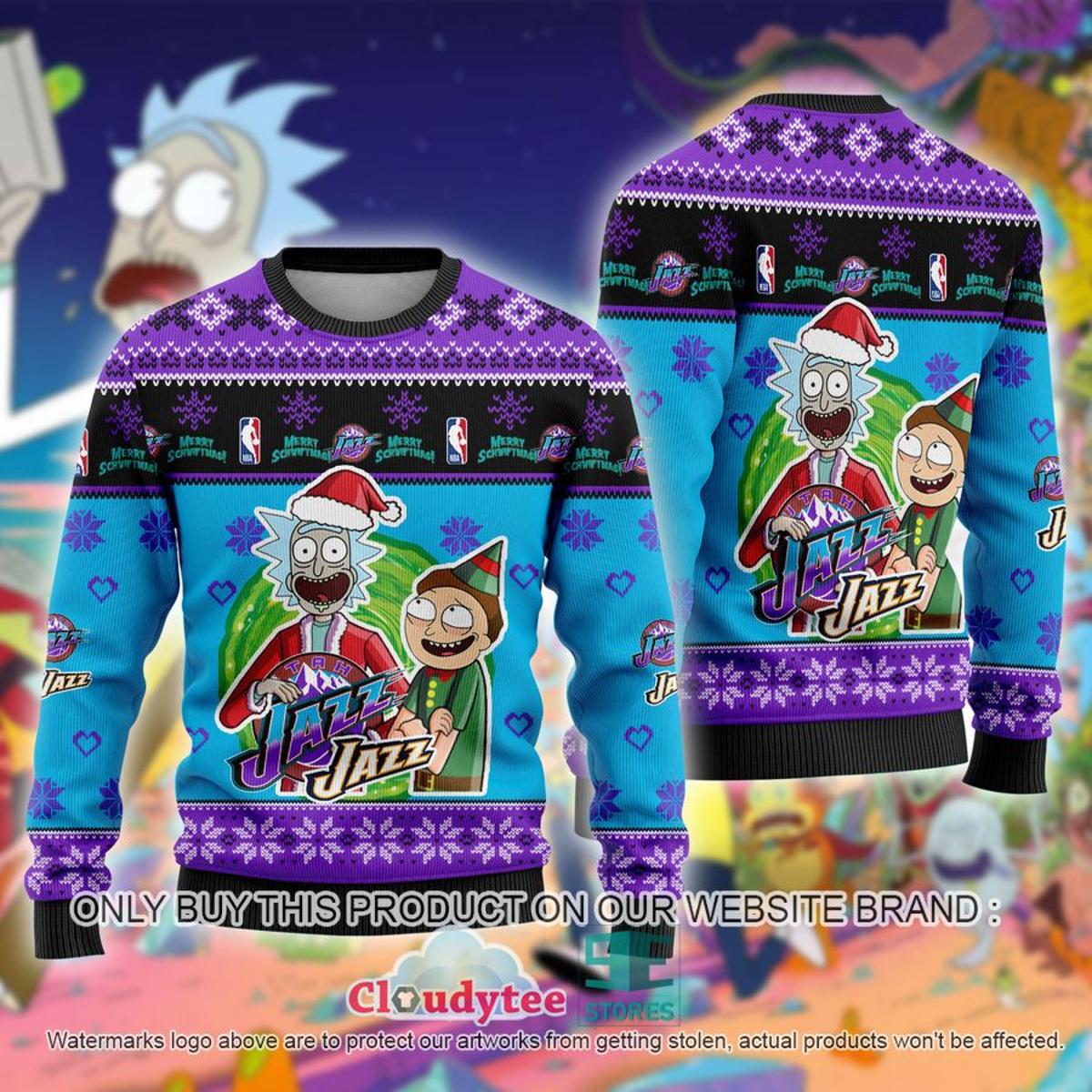 Utah Jazz Rick And Morty Best Funny Christmas Sweater