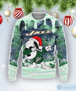 Utah Jazz Snoopy Dabbing The Peanuts Funny Christmas Sweater