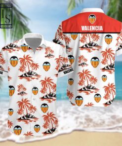 Valencia Cf Summer Tree Patterns White Red Hawaiian Shirt Gift For Fans