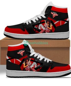 Van Halen Red And White Air Jordan 1 High Sneakers
