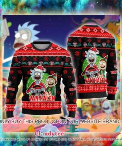 Van Halen Rick And Morty Plus Size Ugly Christmas Sweater