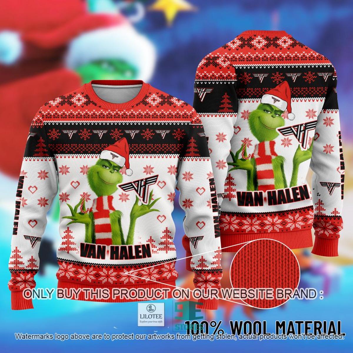 Van Halen The Grinch Funny Ugly Christmas Sweater