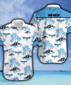 Van Halen Tropical Patterns White Hawaiian Shirt Best Gift For Fans