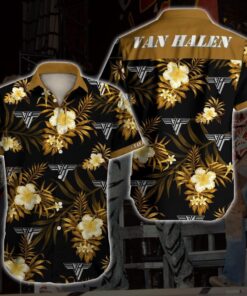 Van Halen Vintage Floral Tropical Hawaiian Shirt Gifts Idea For Fans