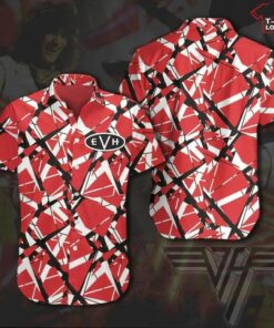 Van Halen Vintage Red Hawaiian Shirt Best Gift For Fans