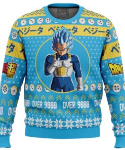 Vegeta Dragon Ball Z Characte Vegeta Over 9000 Ugly Christmas Sweater Best Gift For Fans 1