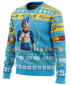 Vegeta Dragon Ball Z Characte Vegeta Over 9000 Ugly Christmas Sweater Best Gift For Fans