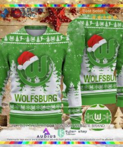 Vfl Wolfsburg Santa Hat Ugly Christmas Sweater For Fans