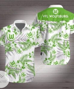 Vfl Wolfsburg White Green Floral Hawaiian Shirt Outfit For Fans