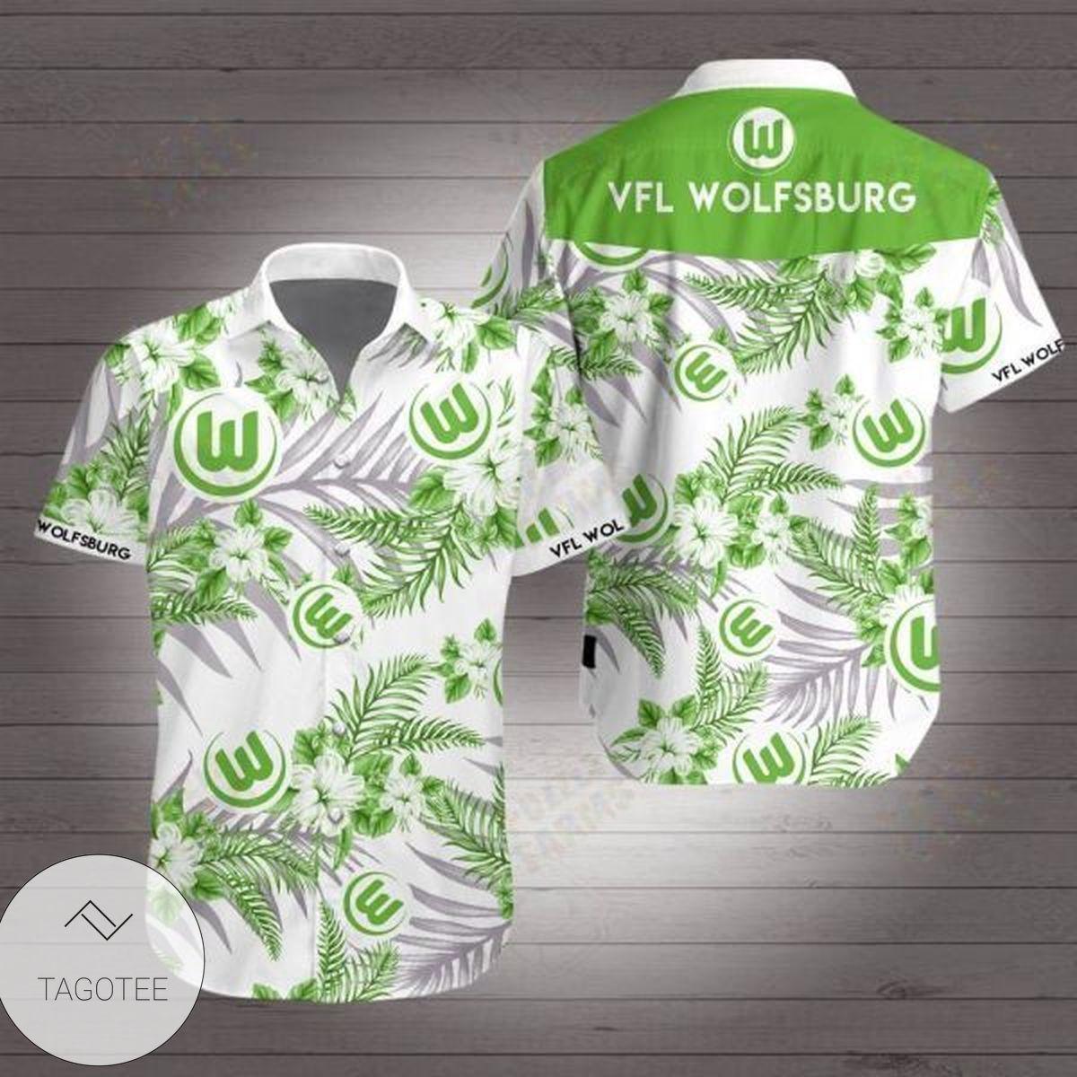 Vfl Wolfsburg Summer Patterns Tropical Hawaiian Shirt Bundesliga Fan Gifts