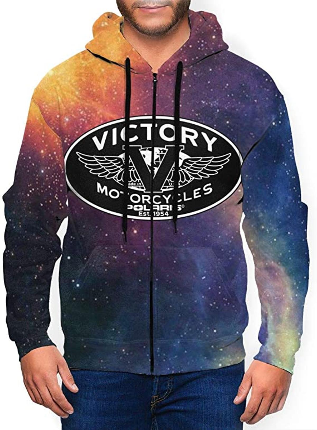 Victory Motorcycles Grey Zip Hoodie Gift For Fans