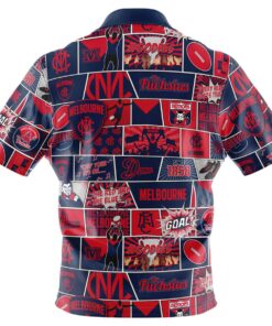 Vintage Cheap Melbourne Demons Dark Blue Red Hawaiian Shirt Best Gifts For Afl Fans