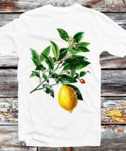 Vintage Lime Flower & Lemon Fruit T-shirt Plants Lovers Gifts