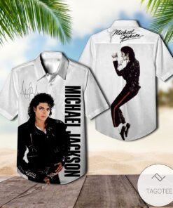 Vintage Michael Jackson Signature White Hawaiian Shirt Size From S To 5xl