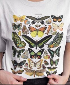 Vintage Style Butterfly Drawing T-shirt Gift For Family Friends