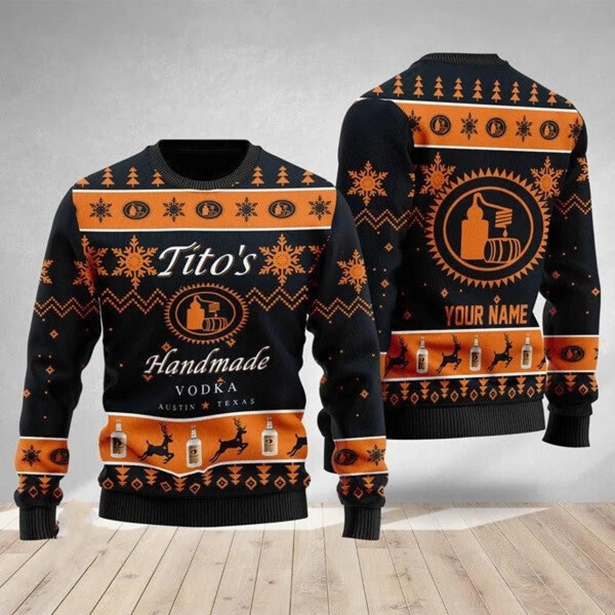 Vodka Ho Ho Ho Tito’s Vodka Ugly Sweater