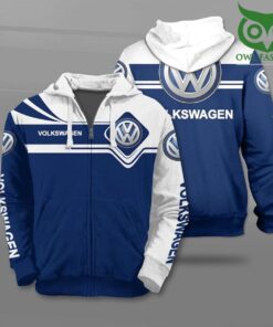 Volkswagen Blue Zip Hoodie For Fans