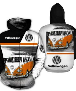 Volkswagen Orange Bus Best Zip Hoodie