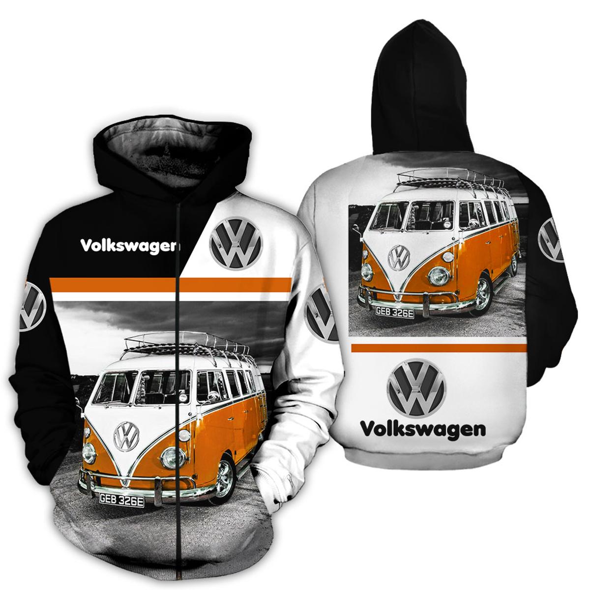 Volkswagen Red Bus Zip Hoodie Gift For Fans