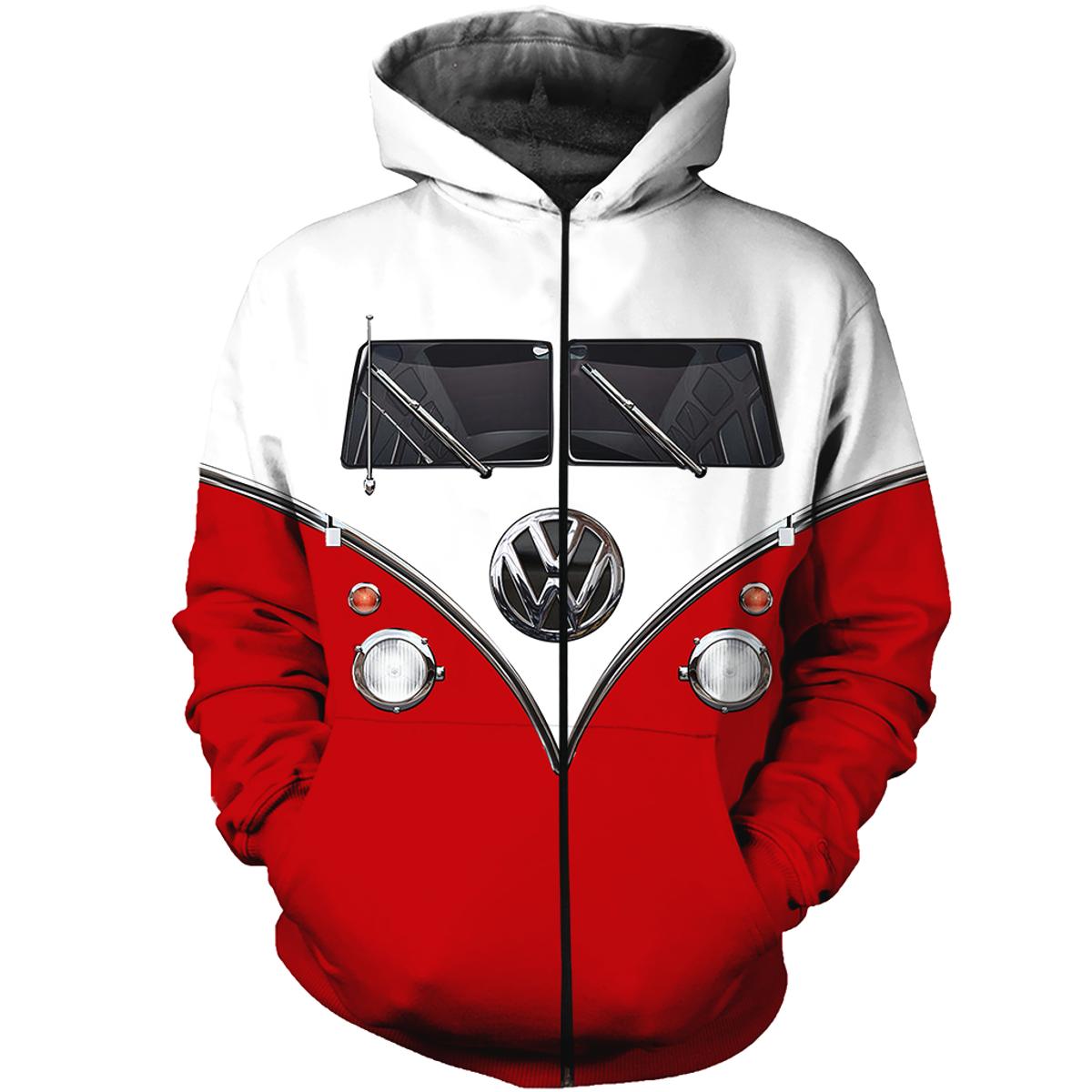 Volkswagen Blue Zip Hoodie For Fans