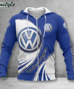 Volkswagen White Blue Zip Hoodie Gift