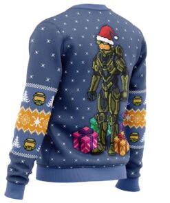 Wake Me When You Need Presents Halo Game Series Ugly Christmas Sweater For Game Lovers 3