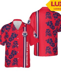 Washington Wizards Flowers With Stripe Lines Vintage Hawaiian Shirt For Men Women Nba Fans