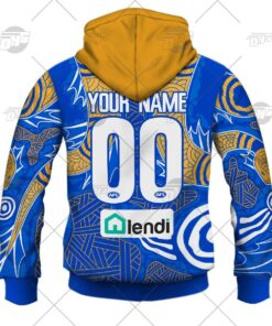 West Coast Eagles Custom Name Number 2022 Indigenous Guernsey Zip Hoodie Best Gift For Fans