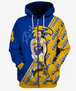 West Coast Eagles Dom Sheed No 4 Zip Hoodie Funny Gift For Fans